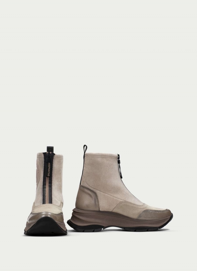 Hispanitas Alaska Női Bokacsizma Sport Szürke Barna Fehér | ELP4166UI