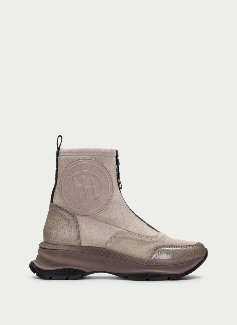 Hispanitas Alaska Női Bokacsizma Sport Szürke Barna Fehér | ELP4166UI