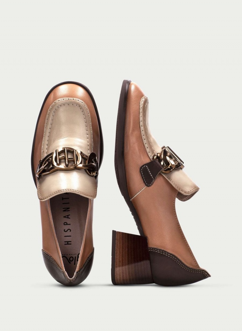 Hispanitas Charlize Női Loafers Sárgabarack Fehér | PIV7138GZ