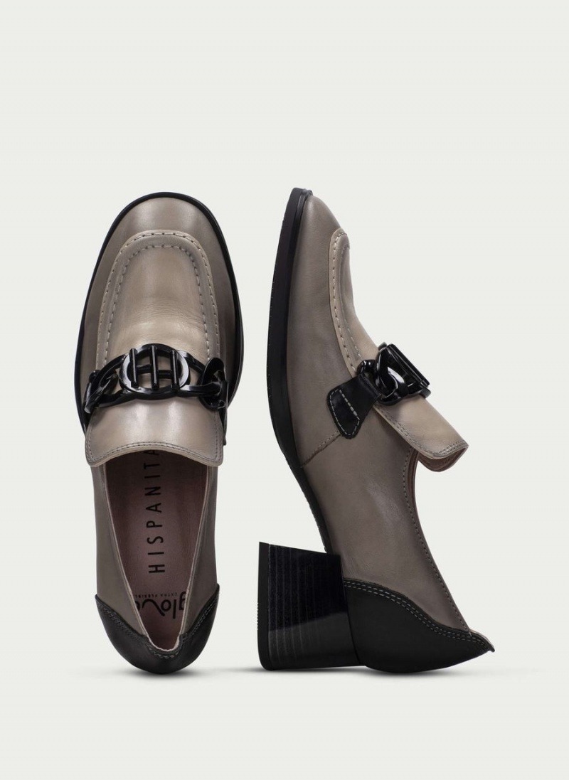 Hispanitas Charlize Női Loafers Szürke Barna Fehér | JIW2230SM