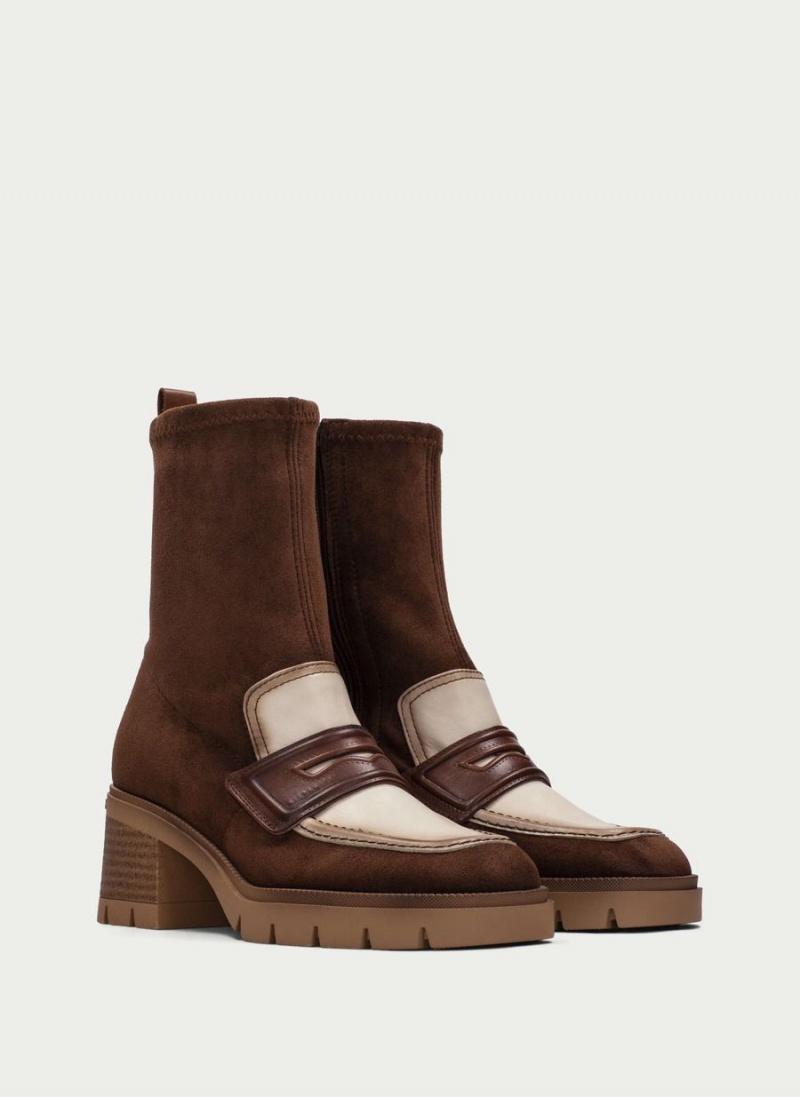 Hispanitas Everest Női Bokacsizma Sötétbarna Fehér | OXE9877WG