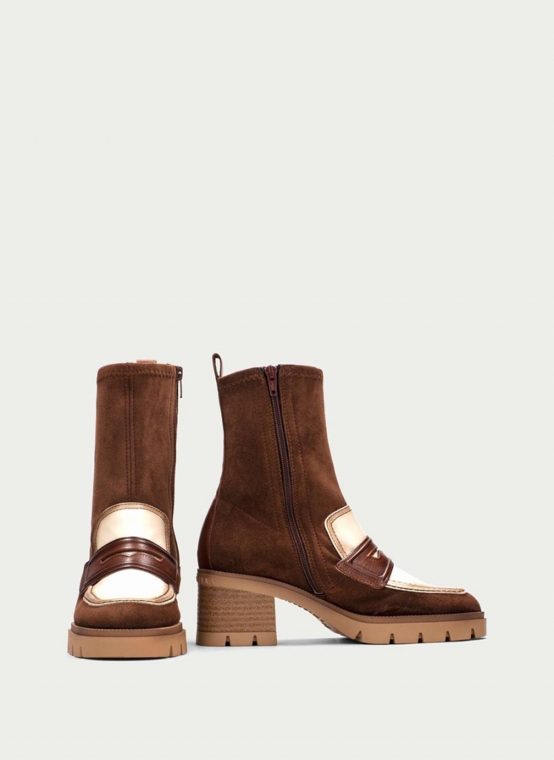 Hispanitas Everest Női Bokacsizma Sötétbarna Fehér | OXE9877WG