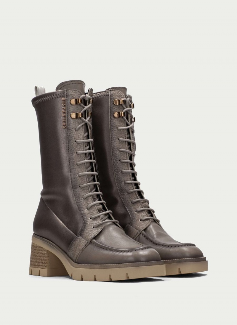 Hispanitas Everest Női Fűzős Csizma Szürke Barna | FVU226TS