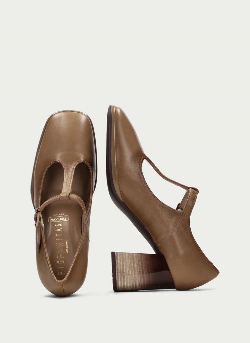 Hispanitas Monaco T Pántos Női Magassarkú Khaki | CTJ1727KO