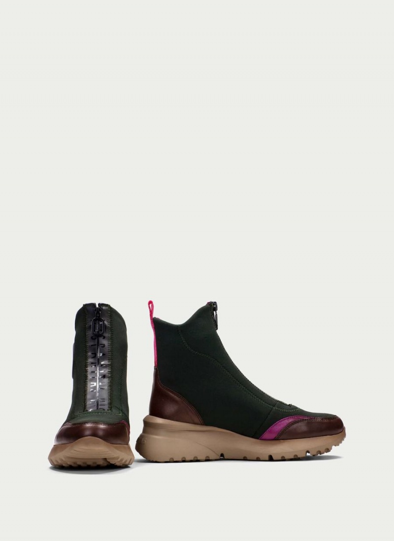 Hispanitas Polinesia Női Bokacsizma Sport Barna Zöld | TRT8060ZP