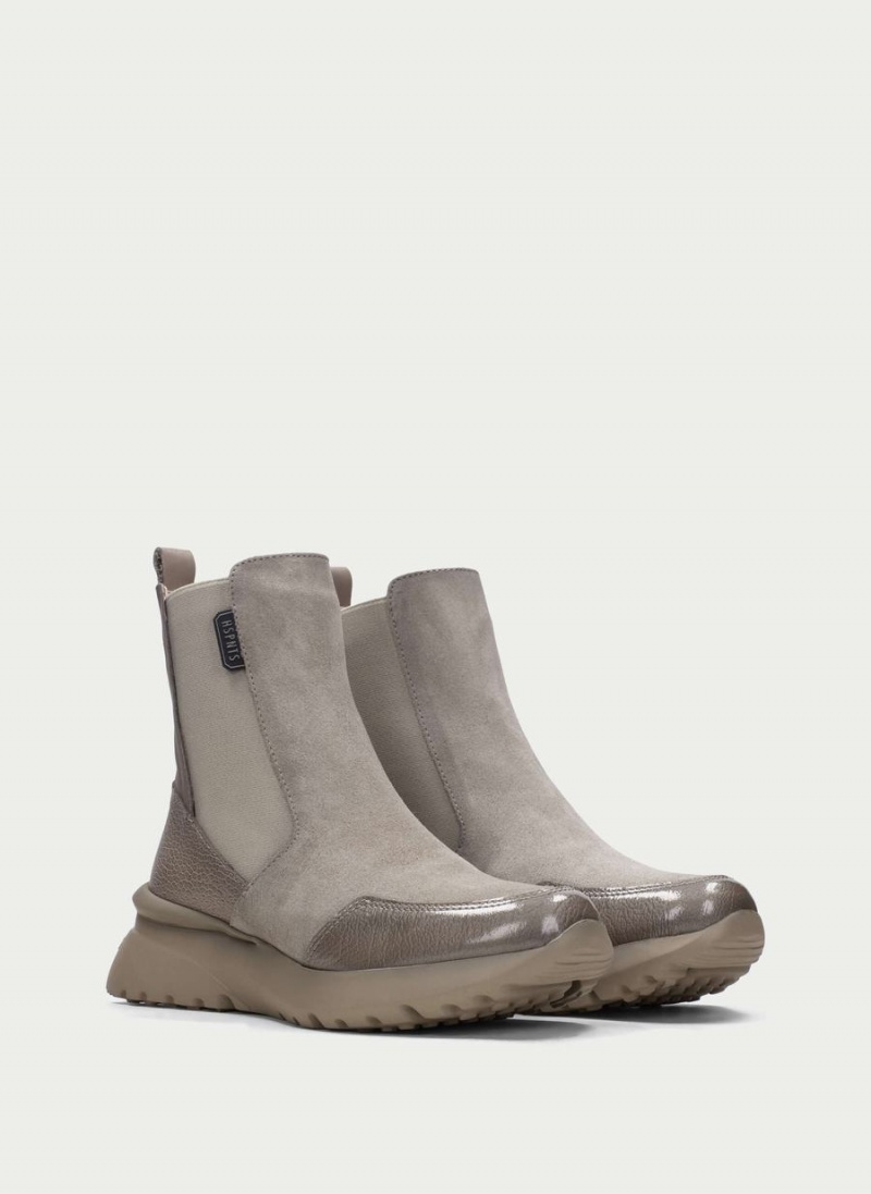 Hispanitas Polinesia Női Bokacsizma Sport Szürke Barna | DHU171FD