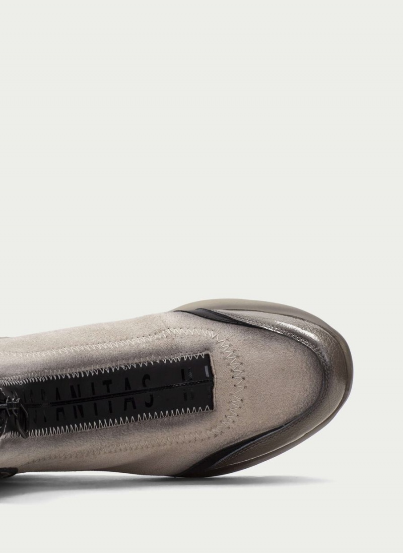 Hispanitas Polinesia Női Bokacsizma Sport Szürke Barna Fehér | QKE2536IO