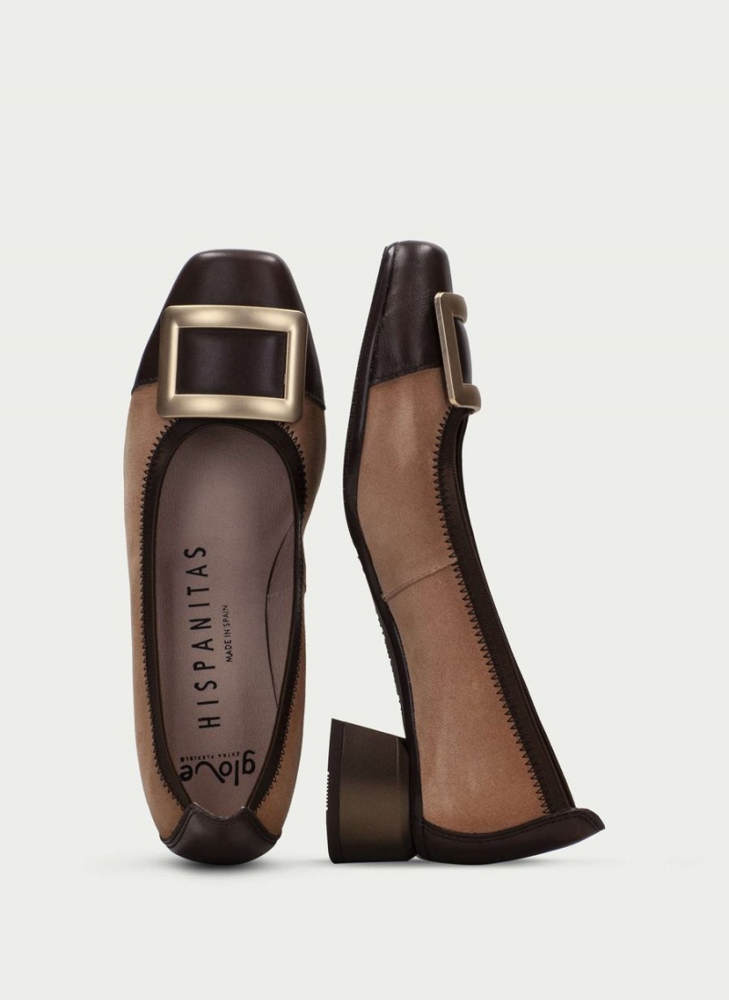 Hispanitas Salma Női Balerina Cipő Barna Sárgabarack | GFB733BH