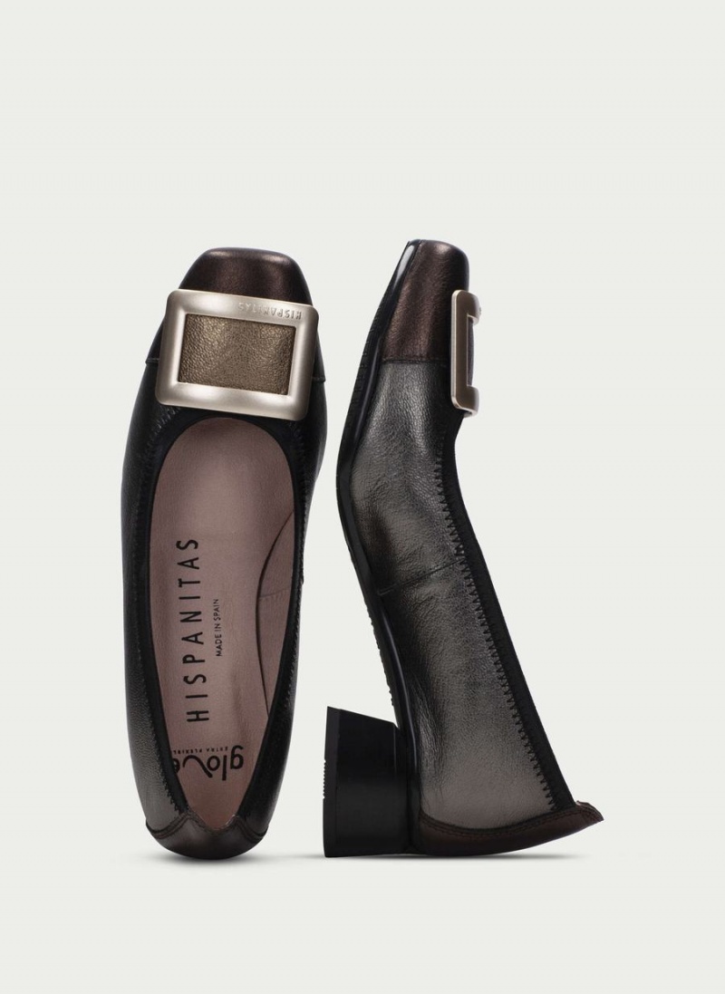 Hispanitas Salma Női Balerina Cipő Fekete Arany | RMB613OH