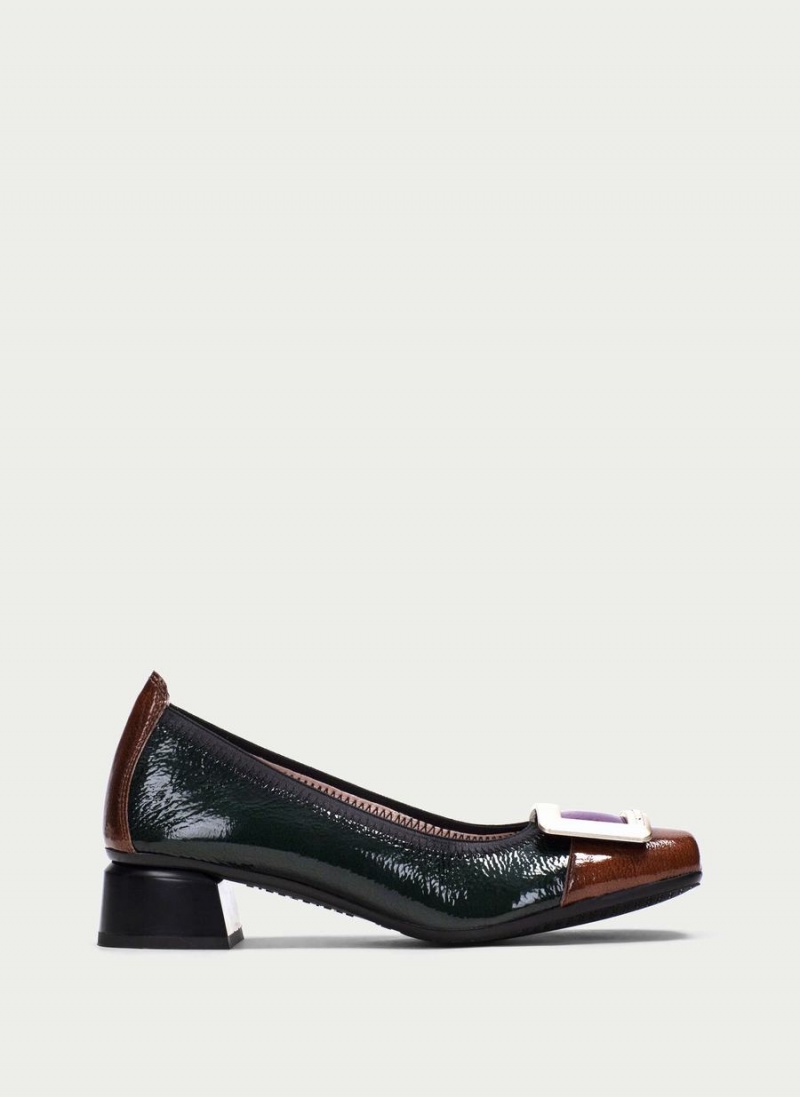 Hispanitas Salma Női Balerina Cipő Zöld Barna Lila | DRD6549ER